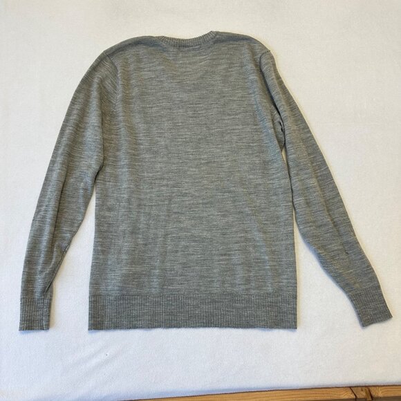 Smartwool Mens 100% Merino Wool V-Neck Sweater Repaired HOLES Base Layer Camp - Picture 2 of 12